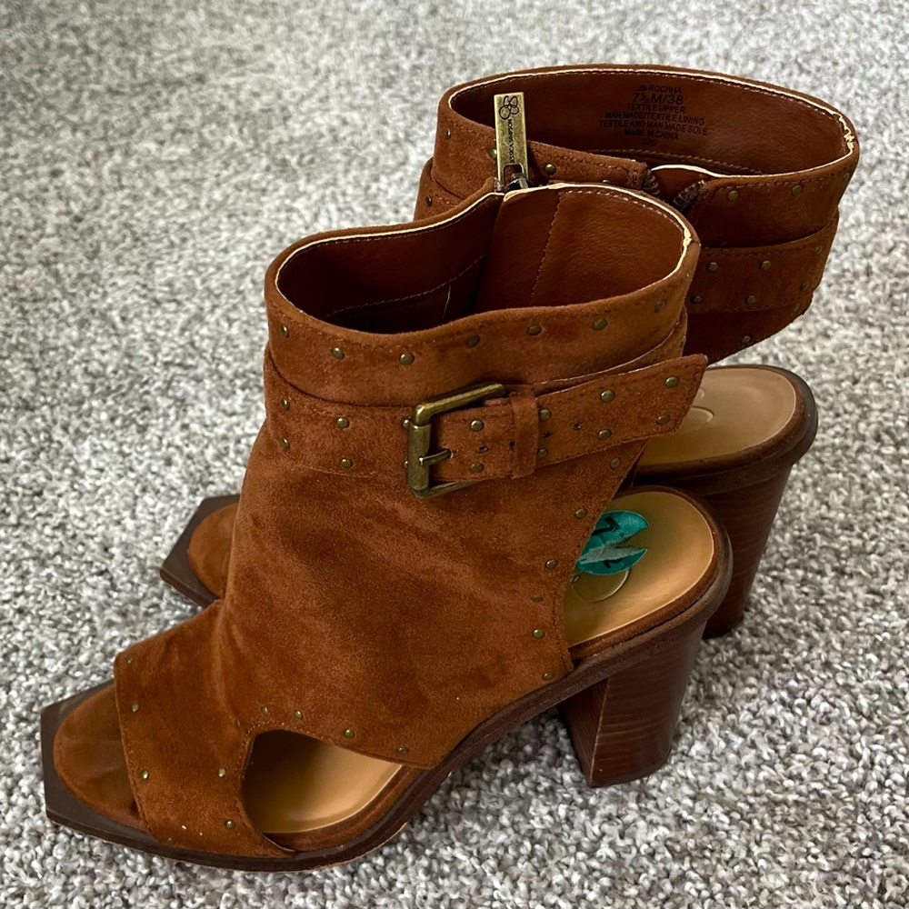 Jessica Simpson Brown Suede Women's Heeled Sandals